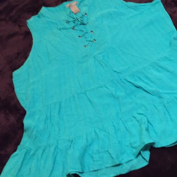 New Directions weekend sleeveless Teal Top - Picture 4 of 8